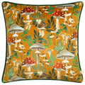 Multicoloured - Front - Wylder Wild Garden Piped Velvet Mushroom Cushion Cover