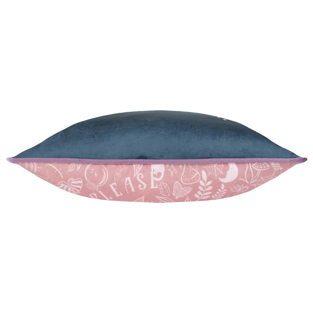 Navy - Side - Furn Hocus Pocus Piping Detail Velvet Cushion Cover