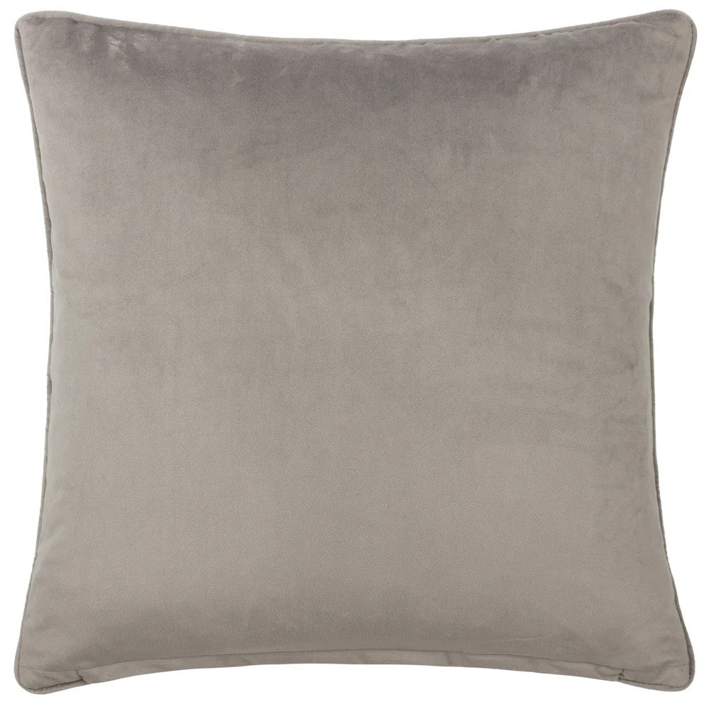 Taupe - Back - Paoletti Stratus Piping Detail Jacquard Cushion Cover