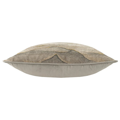Taupe - Side - Paoletti Stratus Piping Detail Jacquard Cushion Cover