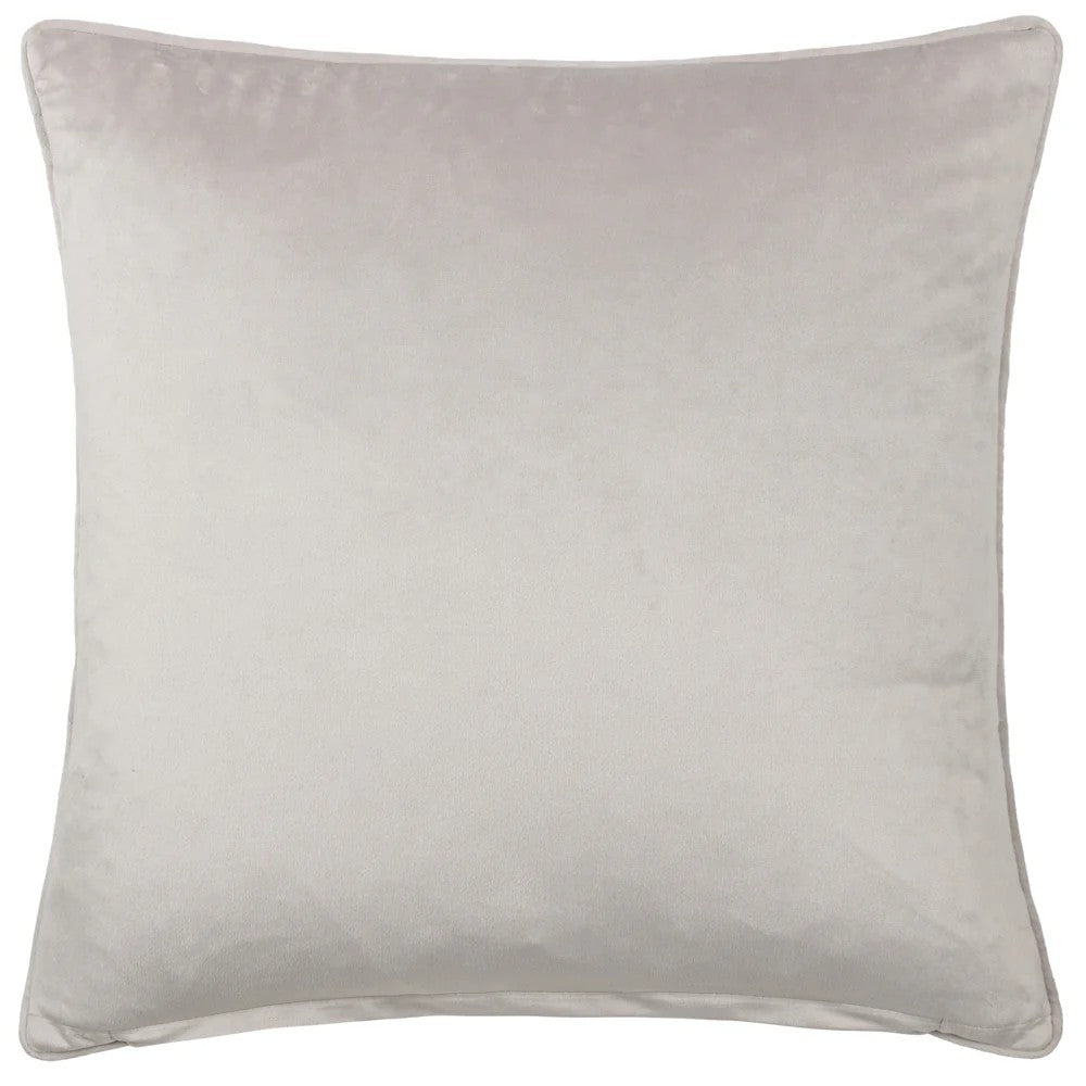 Grey - Back - Paoletti Stratus Piping Detail Jacquard Cushion Cover