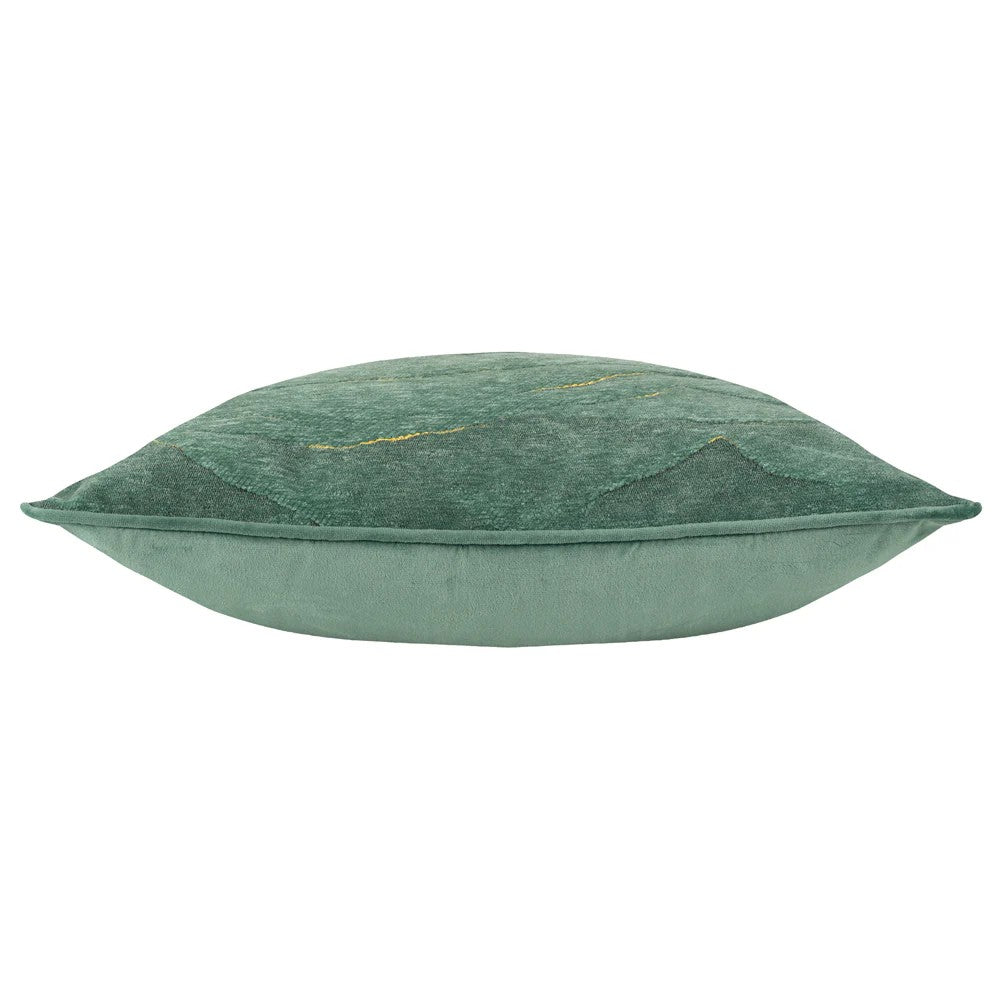 Jade - Side - Paoletti Stratus Piping Detail Jacquard Cushion Cover