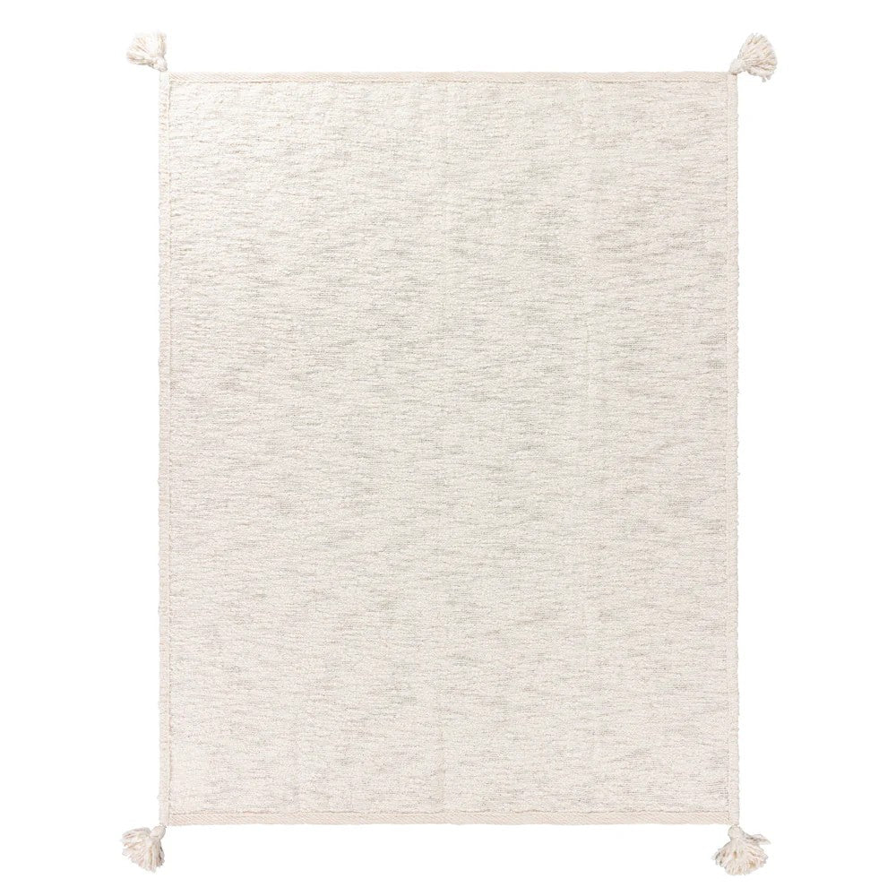 Ecru - Front - Yard Heath Tassel Throw