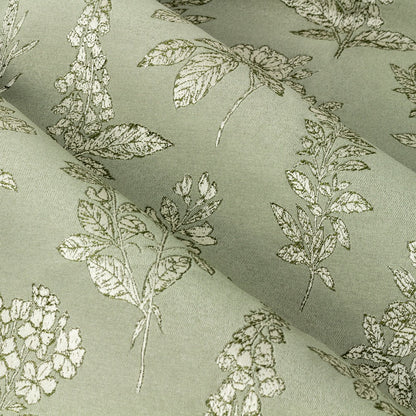 Sage - Back - Wylder Nature Sophia Jacquard Floral Eyelet Curtains