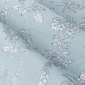 Blue - Back - Wylder Nature Sophia Jacquard Floral Eyelet Curtains