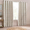 Natural - Back - Wylder Nature Sophia Jacquard Floral Eyelet Curtains