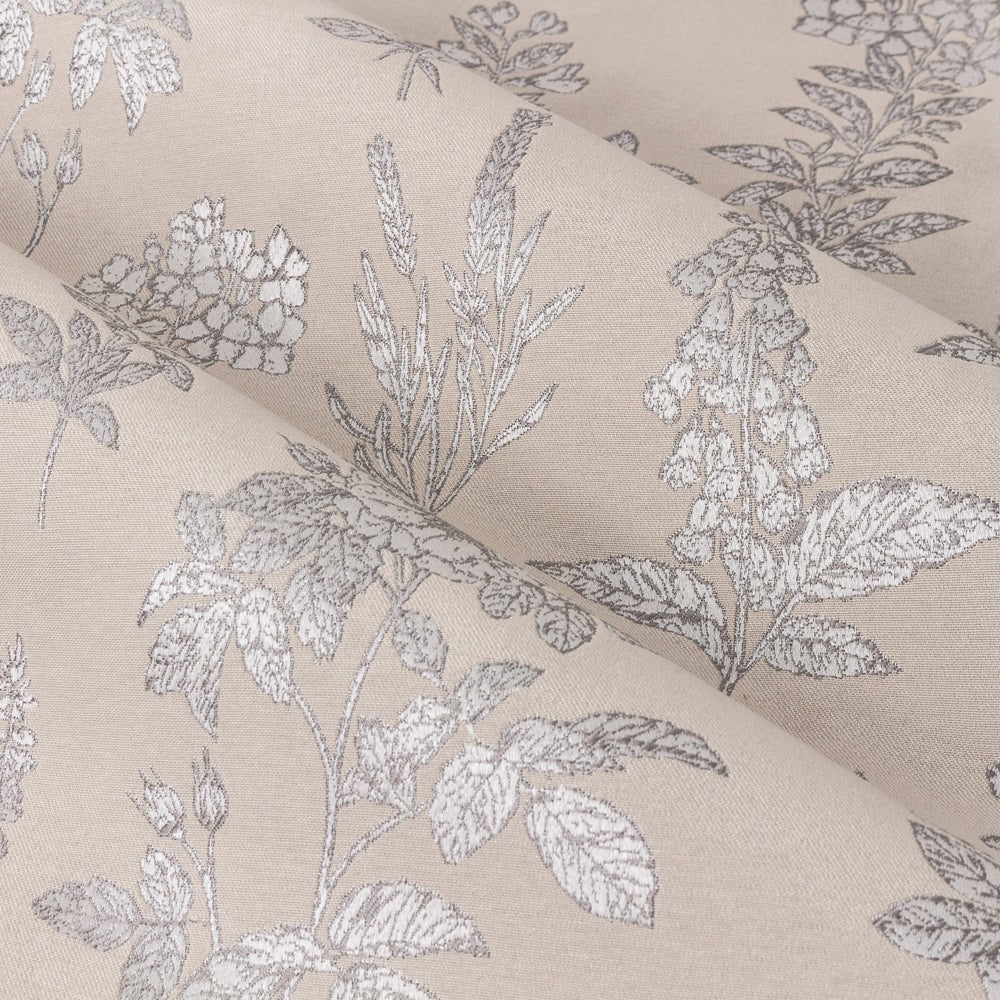 Natural - Side - Wylder Nature Sophia Jacquard Floral Eyelet Curtains