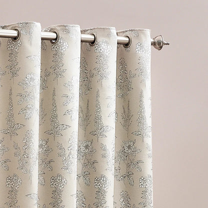 Natural - Lifestyle - Wylder Nature Sophia Jacquard Floral Eyelet Curtains