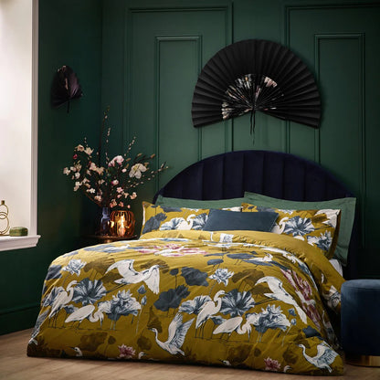 Olive - Front - Wylder Tropics Kushiro Exotic Sateen Duvet Cover Set