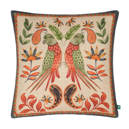 Multicoloured - Front - Wylder Akamba Tropical Parrot Cushion Cover