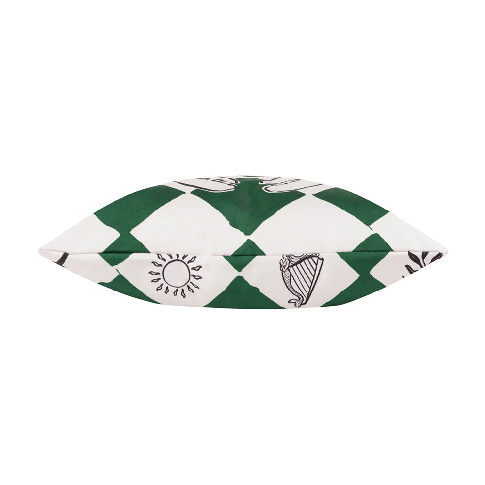 Green - Side - Furn Checkerboard Outdoor Cushion Cover
