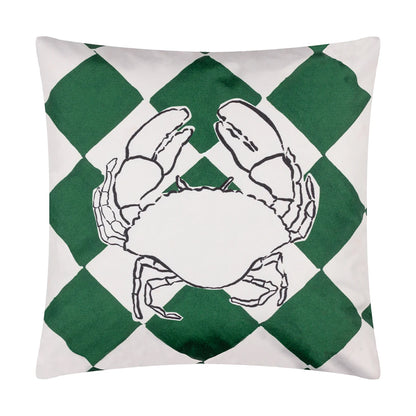 Green - Front - Furn Checkerboard Outdoor Cushion Cover