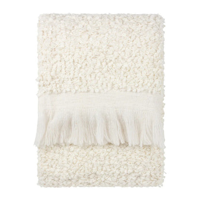 Ecru - Front - Yard Ulsmere Bouclé Fringe Throw
