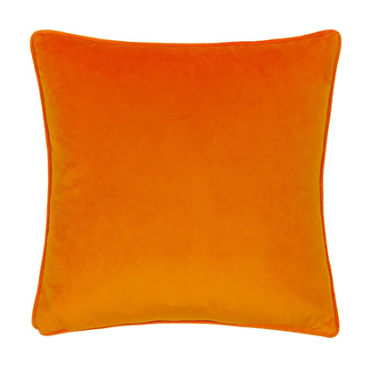 White-Orange - Back - Wylder Nectar Contrast Piping Velvet Blossom Cushion Cover