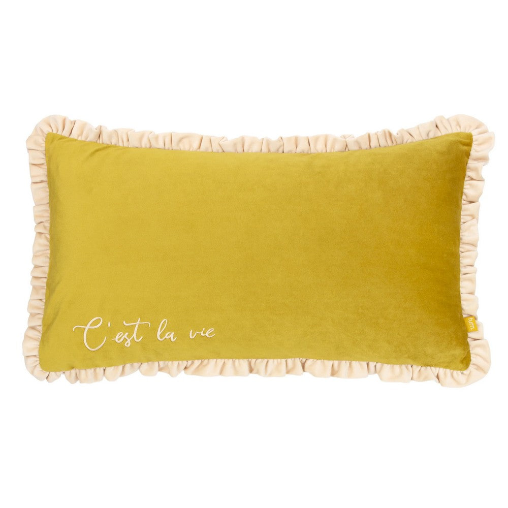 Green - Front - Furn Cest La Vie Embroidered Cushion Cover