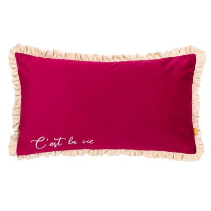 Berry - Front - Furn Cest La Vie Embroidered Cushion Cover