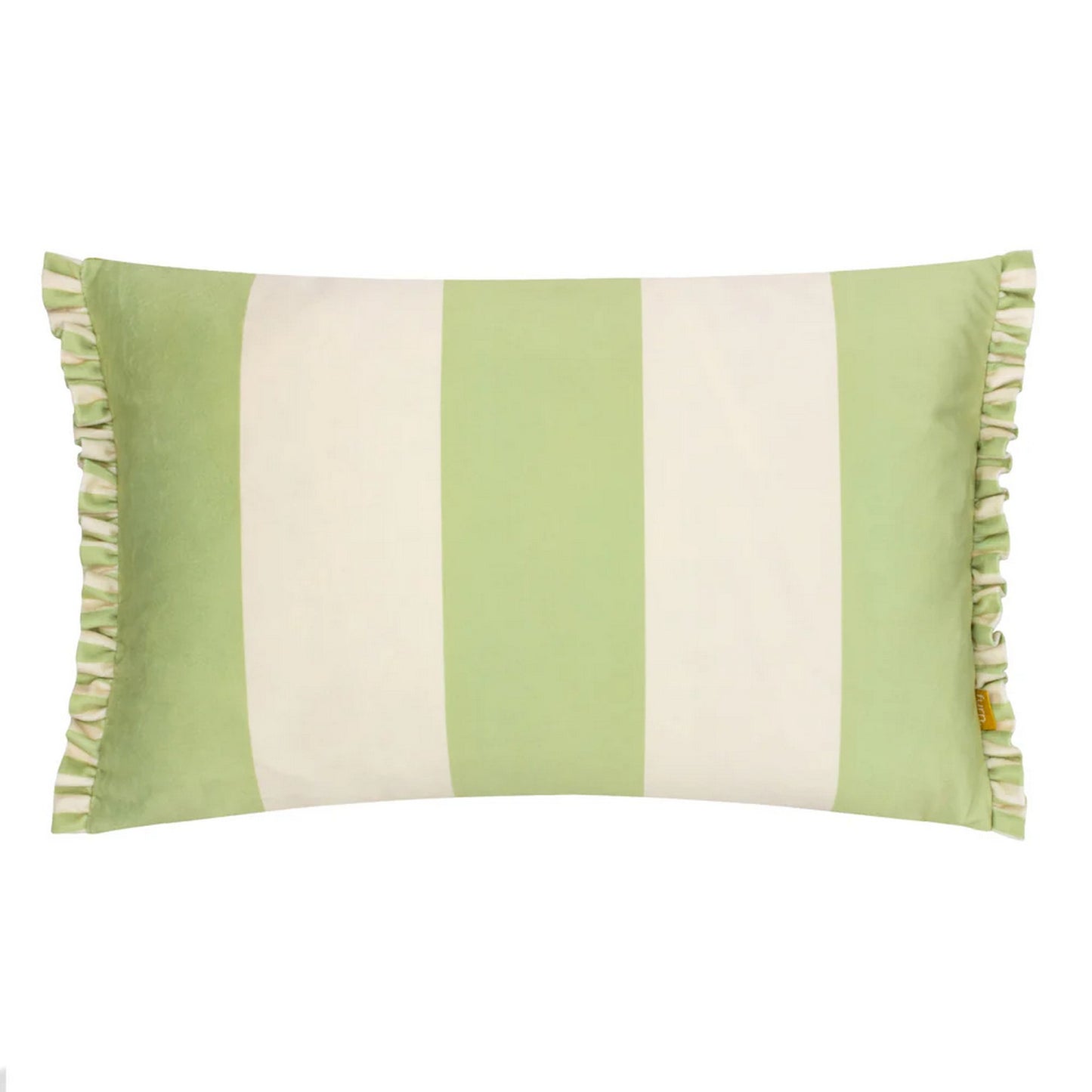Green - Front - Furn Araya Velvet Striped Cushion Cover