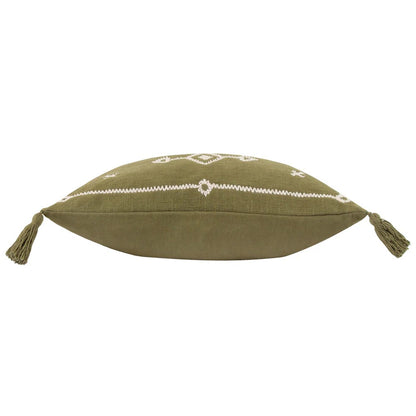 Khaki - Side - Yard Folis Embroidered Cushion Cover