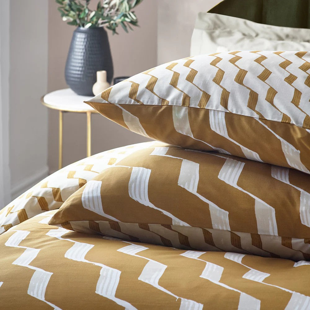 Honey - Back - Hoem Zabine Reversible Cotton Abstract Duvet Cover Set