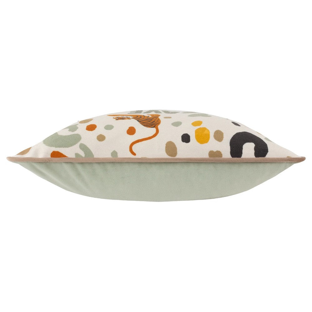 Multicoloured - Side - Little Furn Wildlife Save Our Animals Velvet Piped Cushion Cover