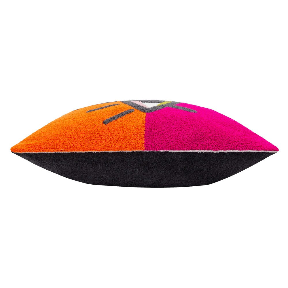 Orange-Pink - Side - Heya Home All Eyes On You Bouclé Cushion Cover