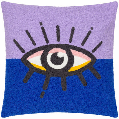 Lilac-Blue - Front - Heya Home All Eyes On You Bouclé Cushion Cover