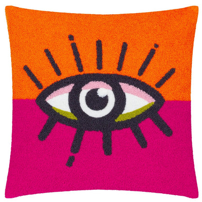 Orange-Pink - Front - Heya Home All Eyes On You Bouclé Cushion Cover