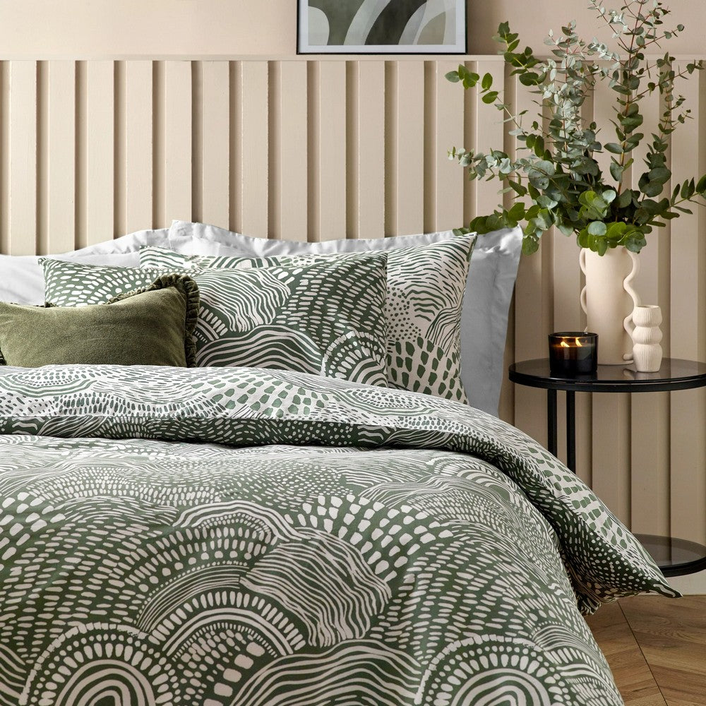 Olive - Back - Hoem Nola Abstract Duvet Cover Set