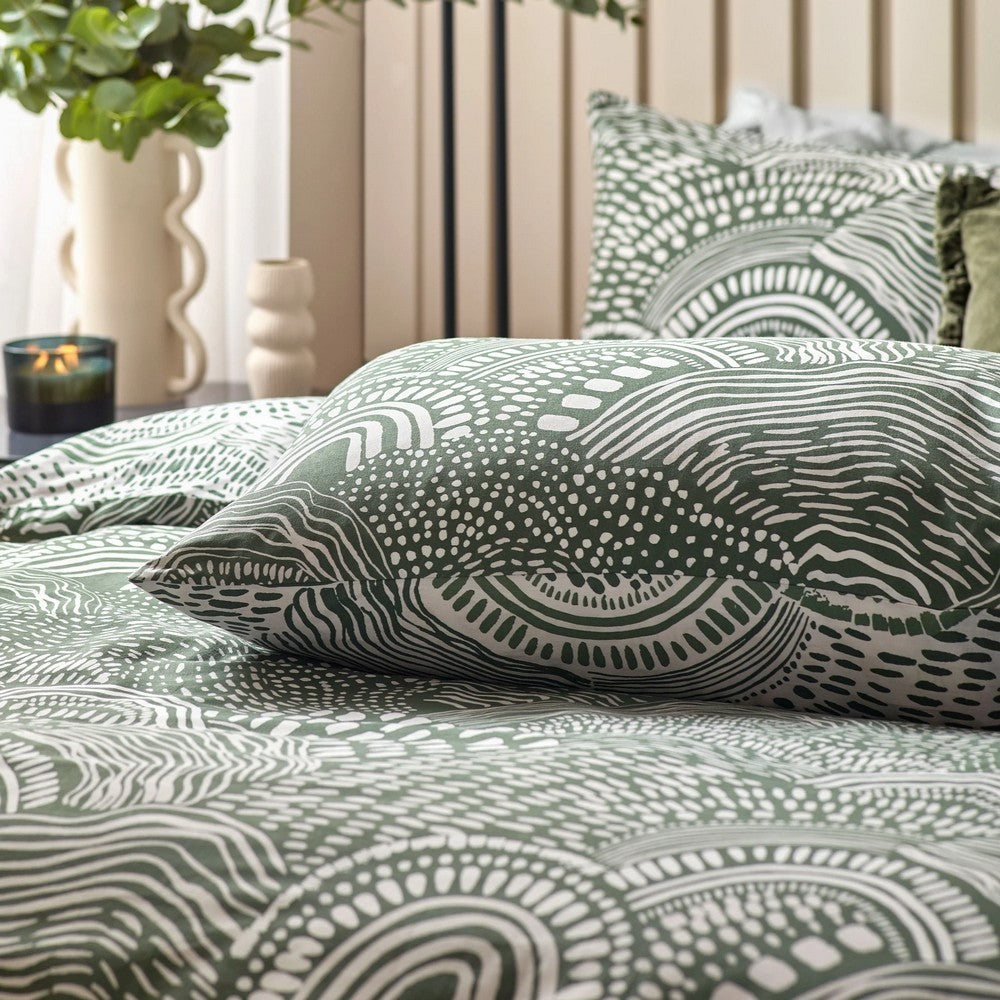 Olive - Side - Hoem Nola Abstract Duvet Cover Set
