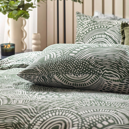 Olive - Side - Hoem Nola Abstract Duvet Cover Set