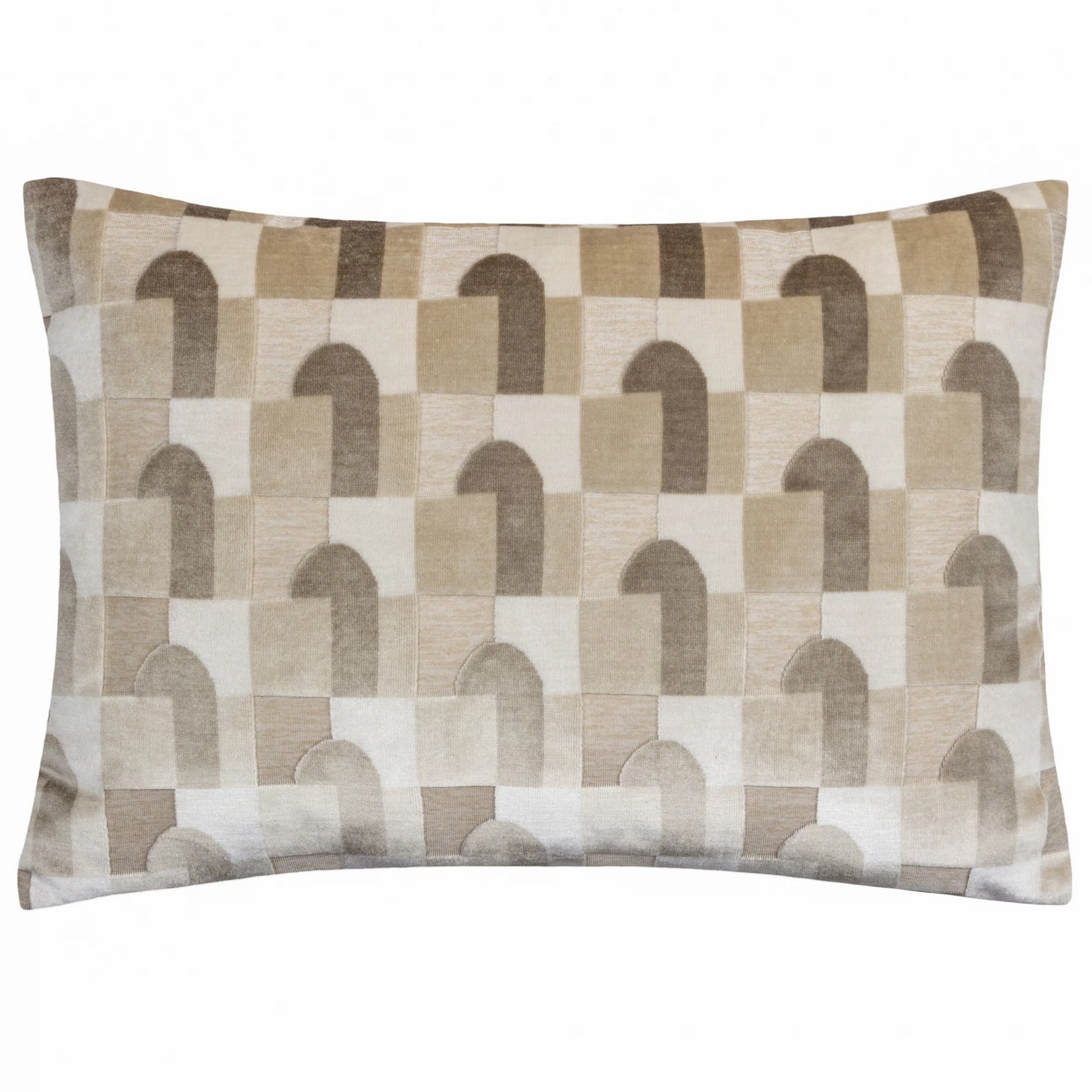 Natural - Front - Paoletti Keela Geometric Cushion Cover