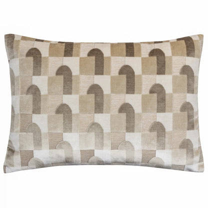 Natural - Front - Paoletti Keela Geometric Cushion Cover