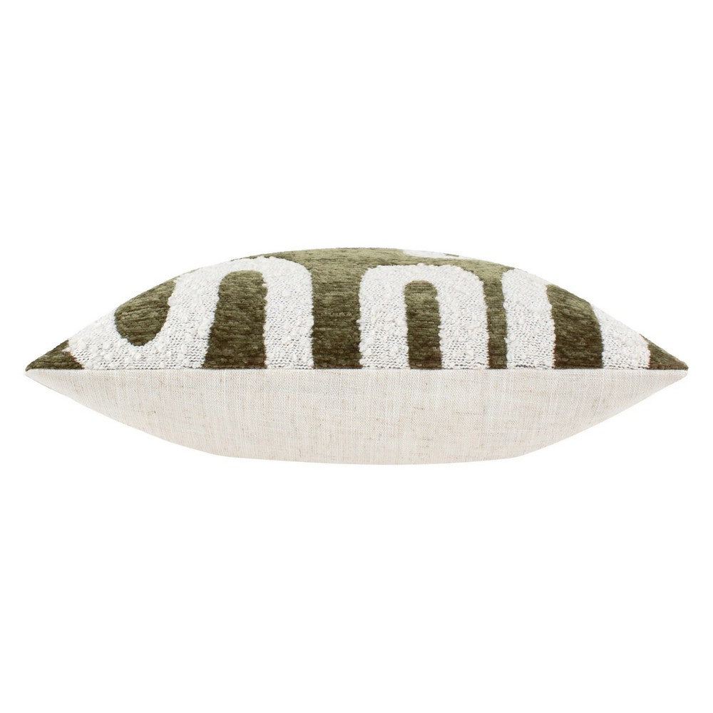 Olive - Side - Hoem Vardan Jacquard Chenille Cushion Cover
