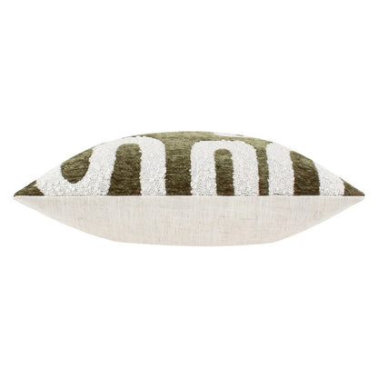 Olive - Side - Hoem Vardan Jacquard Chenille Cushion Cover
