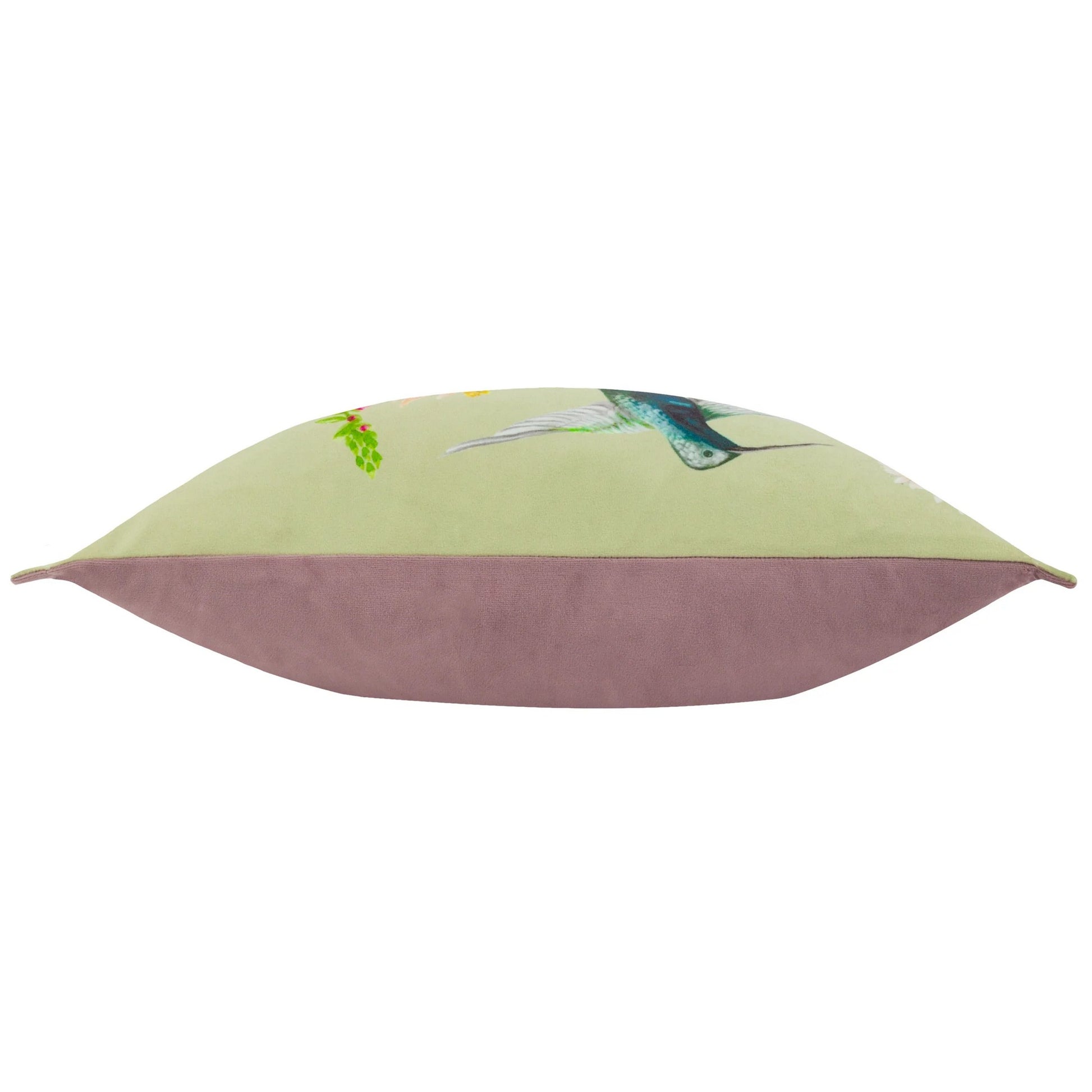 Multicoloured - Side - Wylder Nectar Garden Velvet Hummingbird Cushion Cover