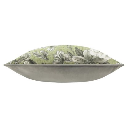 Moss - Side - Wylder Harlington Botany Piped Velvet Floral Cushion Cover