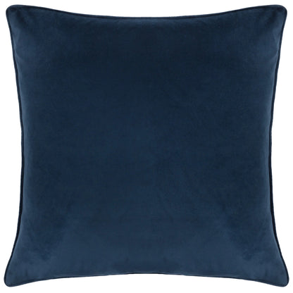 Petrol - Back - Wylder Harlington Botany Piped Velvet Floral Cushion Cover