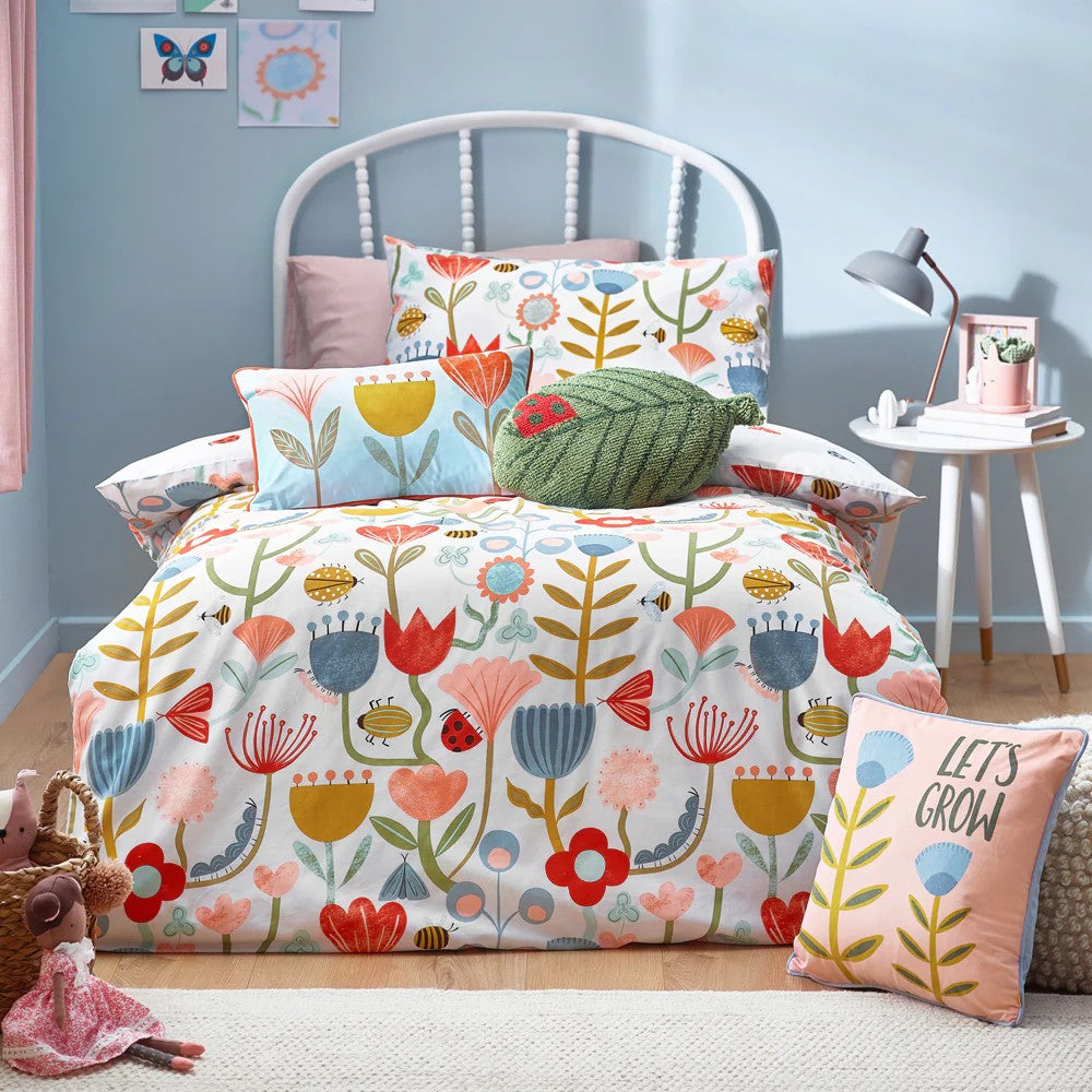 Multicoloured - Back - Little Furn Little Nature Floral Duvet Cover Set