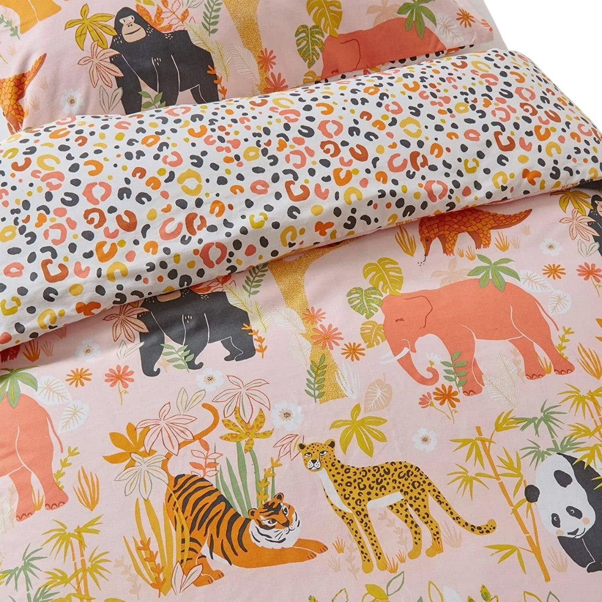 Multicoloured - Back - Little Furn Wildlife Reversible Animals Duvet Cover Set
