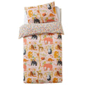 Multicoloured-Green - Front - Little Furn Wildlife Reversible Animals Duvet Cover Set