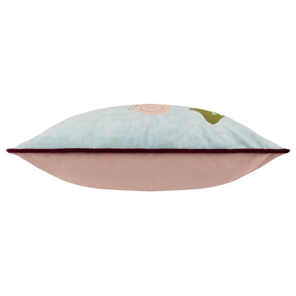 Sky Blue - Side - Little Furn Funguys Friends Piped Velvet Cushion Cover