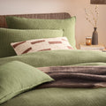 Khaki Green - Back - Yard Ribble Acid Wash Duvet Cover Set