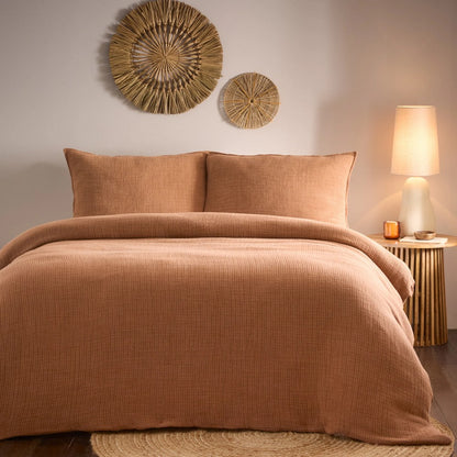Pecan - Front - Yard Ribble Acid Wash Duvet Cover Set