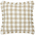 Natural - Front - Yard Barton Fringed Checked Cushion Cover