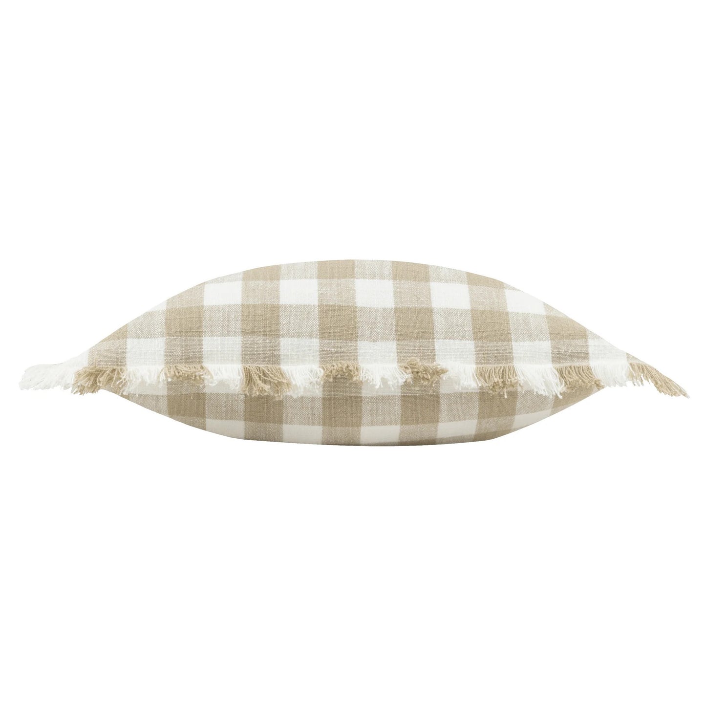 Natural - Back - Yard Barton Fringed Checked Cushion Cover