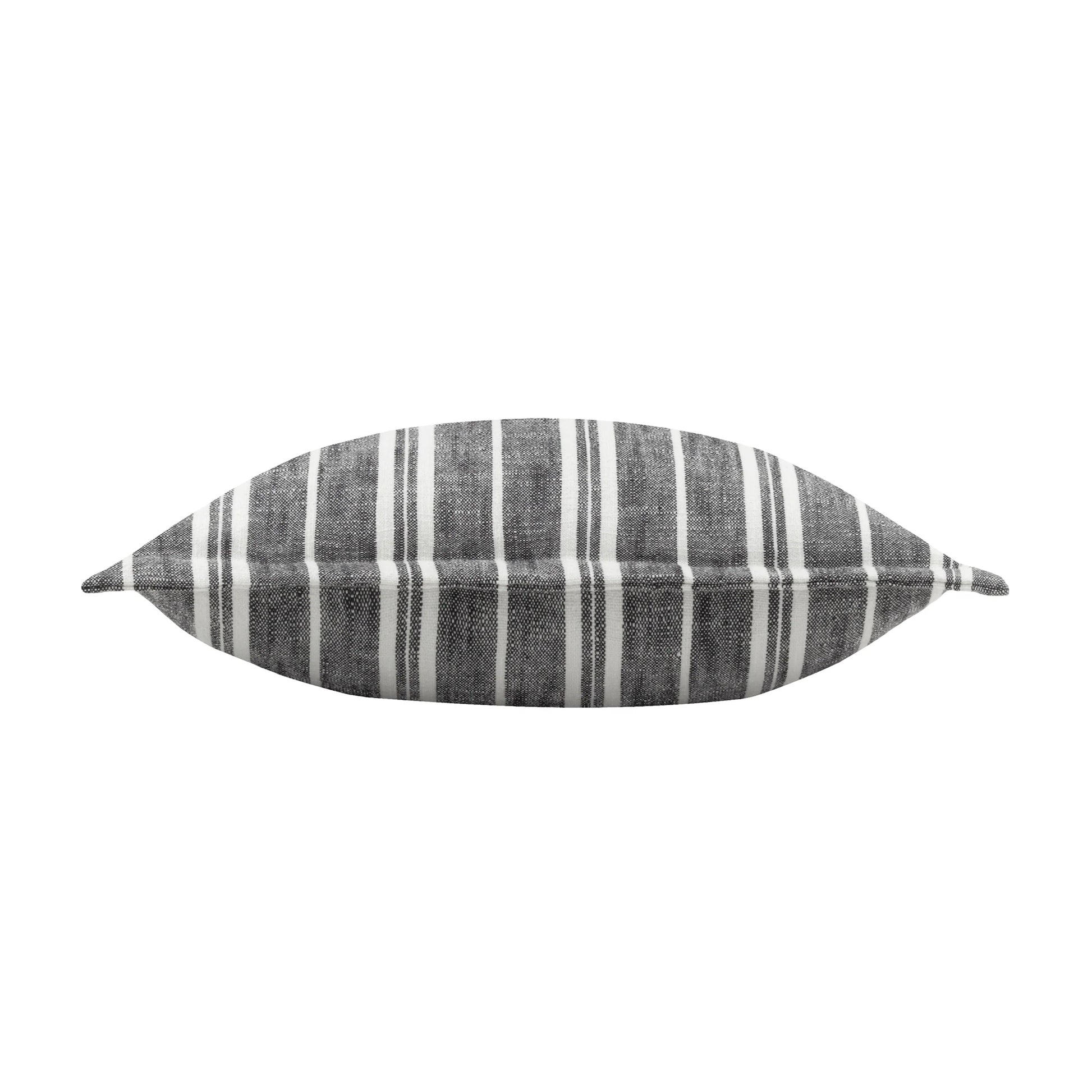 Black - Side - Yard Hebble Striped Cushion Cover