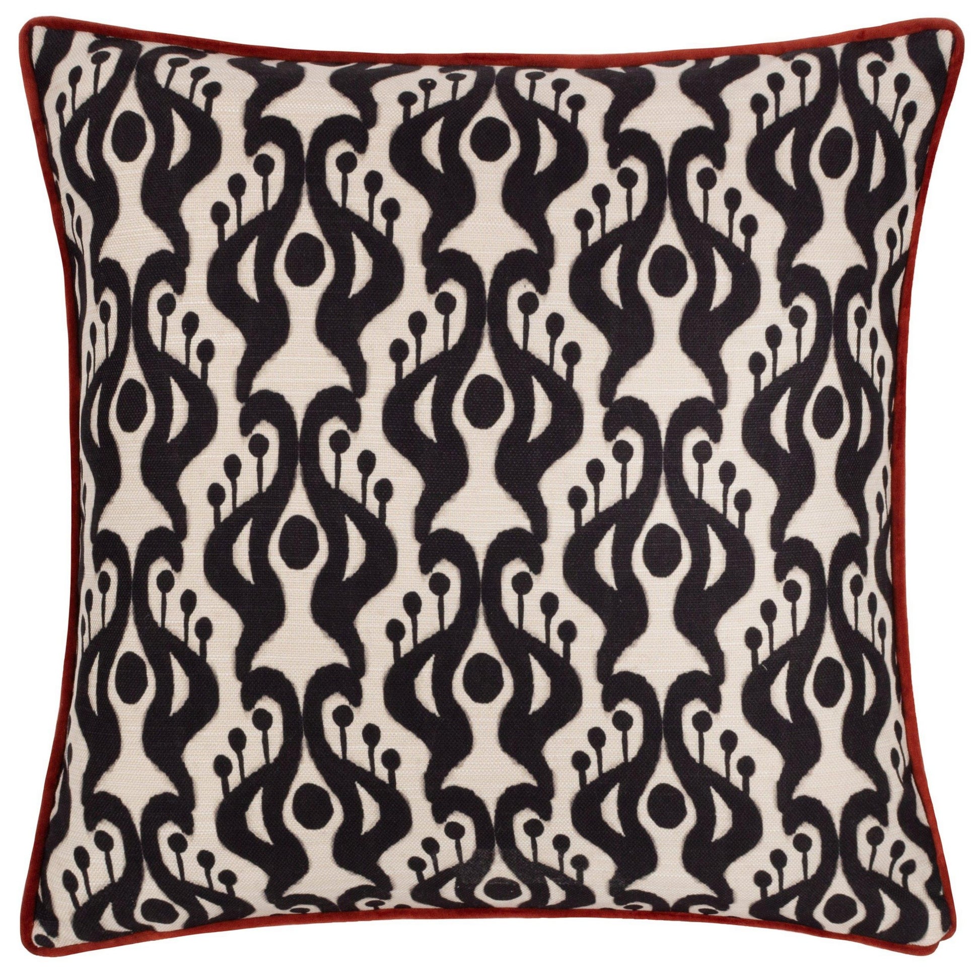 Black - Front - Wylder Laucala Bohemian Ikat Cushion Cover