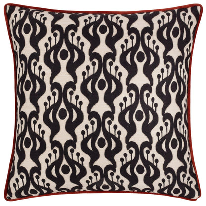 Black - Front - Wylder Laucala Bohemian Ikat Cushion Cover