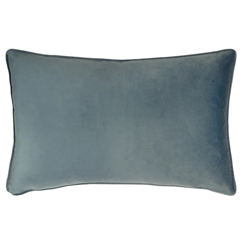 Navy-Multicoloured - Back - Wylder Nature Wild Gardens Velvet Hare Cushion Cover