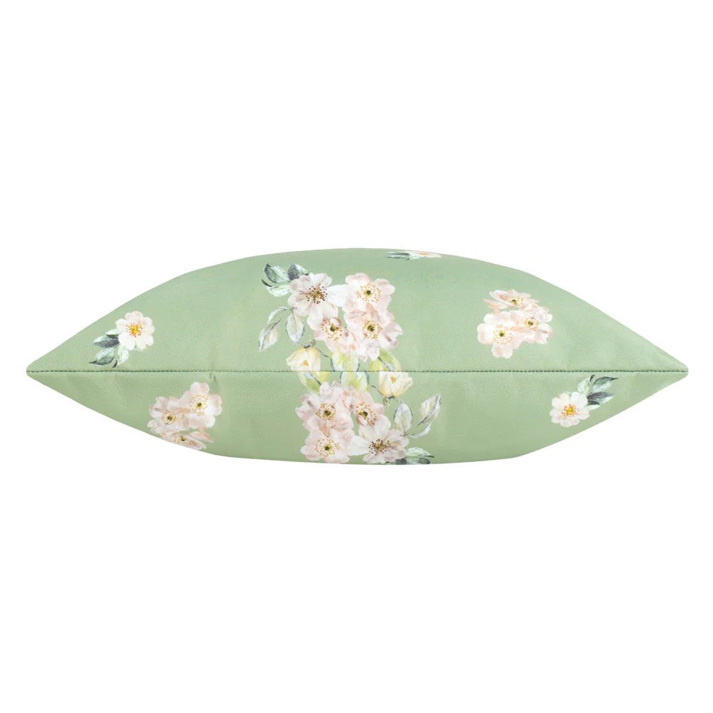 Green - Back - Evans Lichfield Canina Floral Outdoor Cushion Cover